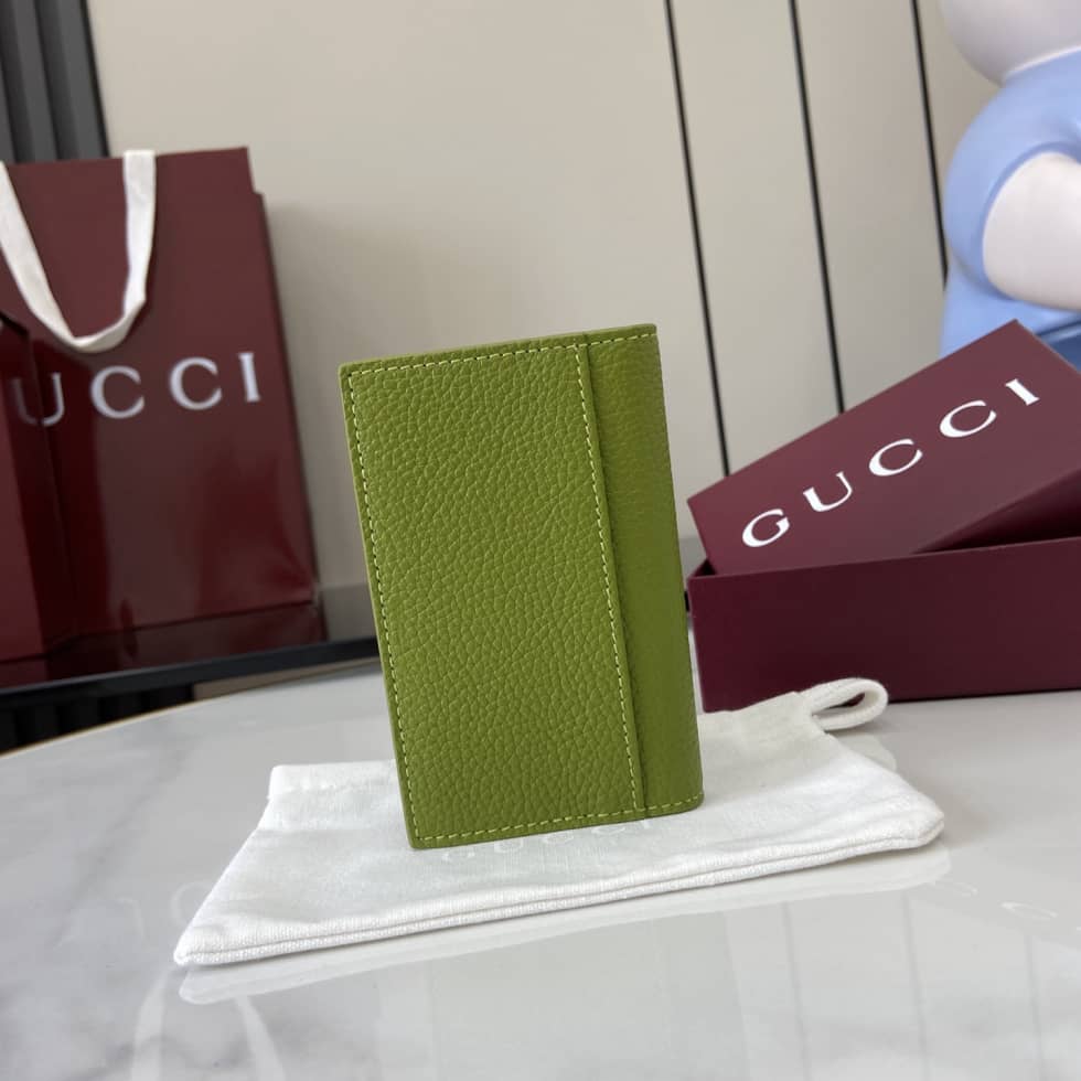 Gucci Leather Bi-color Card Case Green 817038_2_159698 Gucci Leather Bi-color Card Case Green 817038