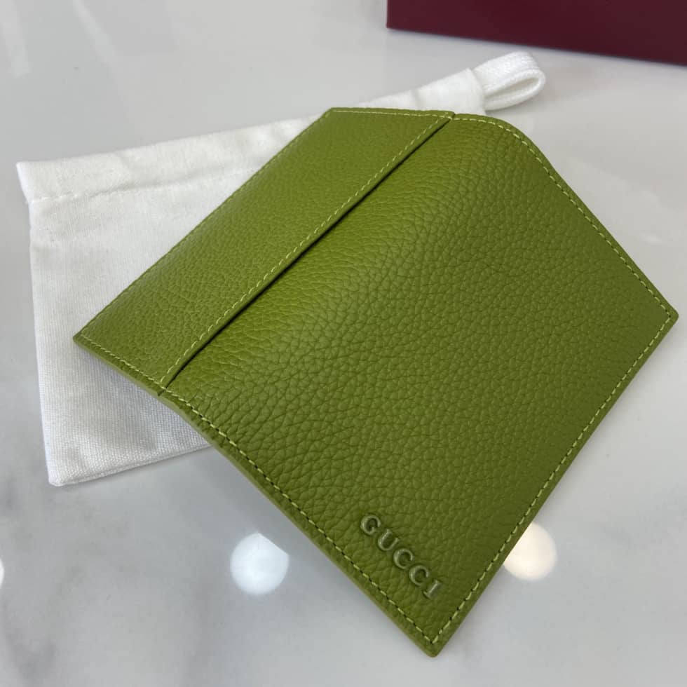 Gucci Leather Bi-color Card Case Green 817038_5_159698 Gucci Leather Bi-color Card Case Green 817038