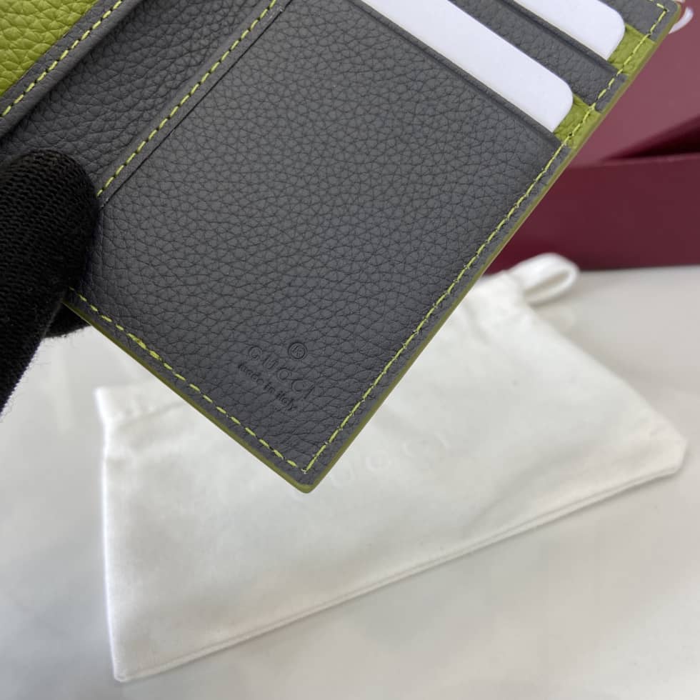 Gucci Leather Bi-color Card Case Green 817038_7_159698 Gucci Leather Bi-color Card Case Green 817038