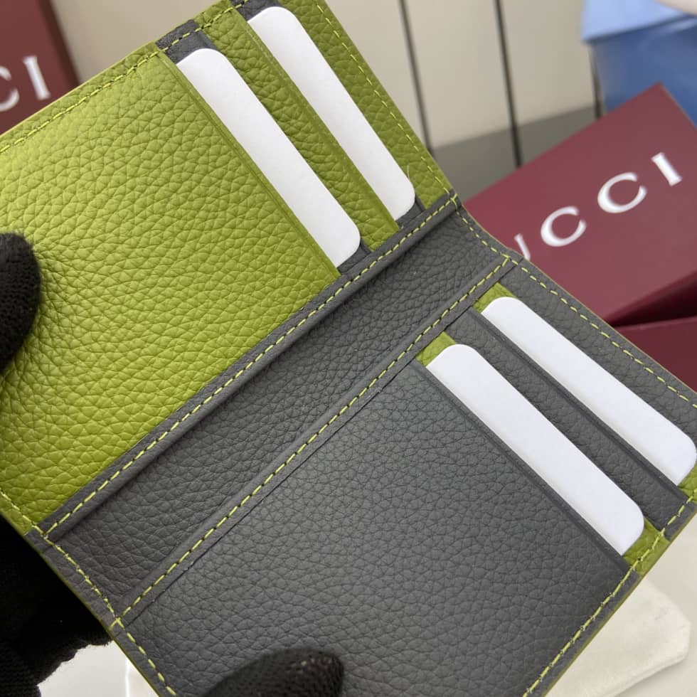 Gucci Leather Bi-color Card Case Green 817038_8_159698 Gucci Leather Bi-color Card Case Green 817038