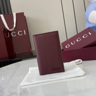 Gucci Leather Bi-color Card Case Red 817038