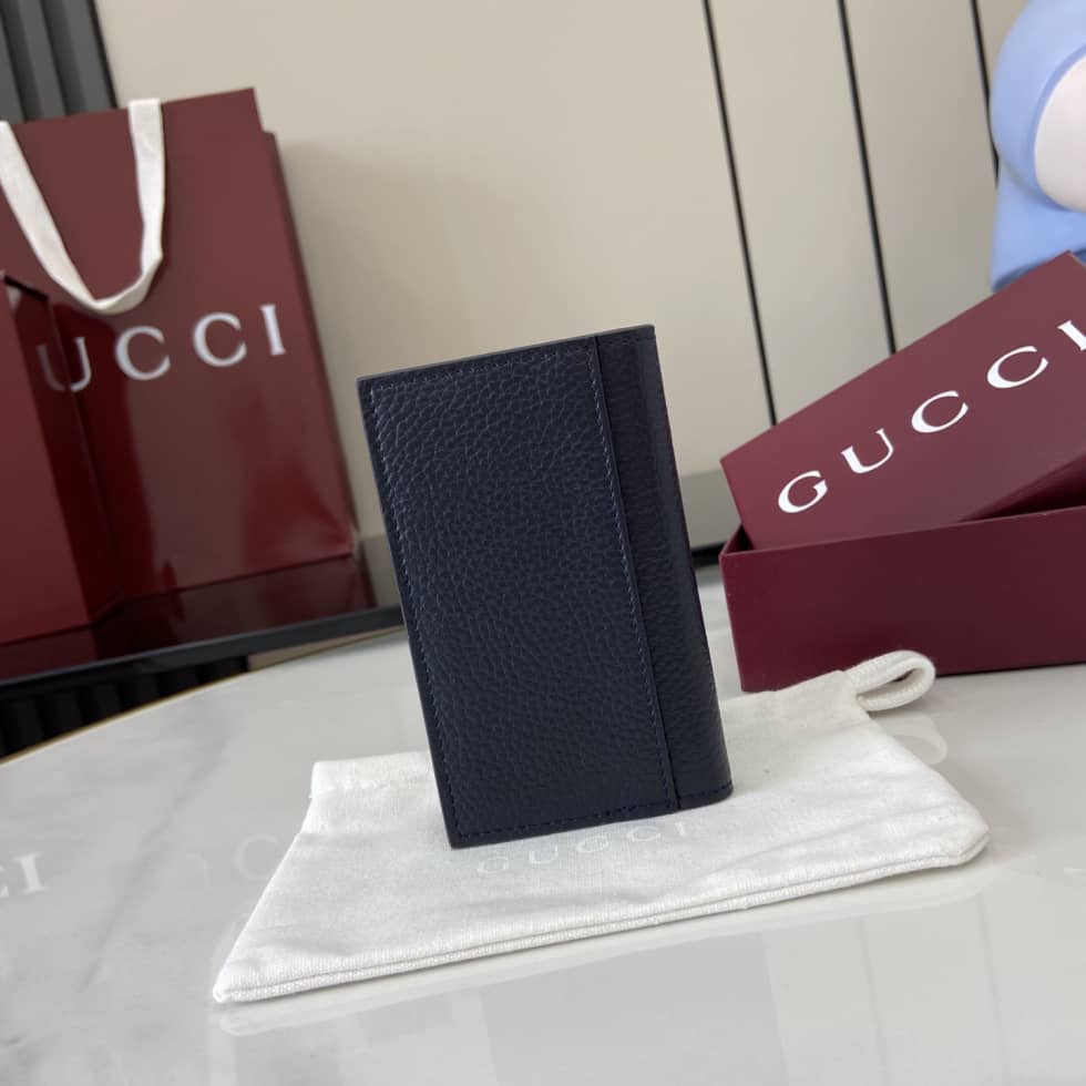 Gucci Leather Bi-color Card Case Navy 817038_2_159718 Gucci Leather Bi-color Card Case Navy 817038