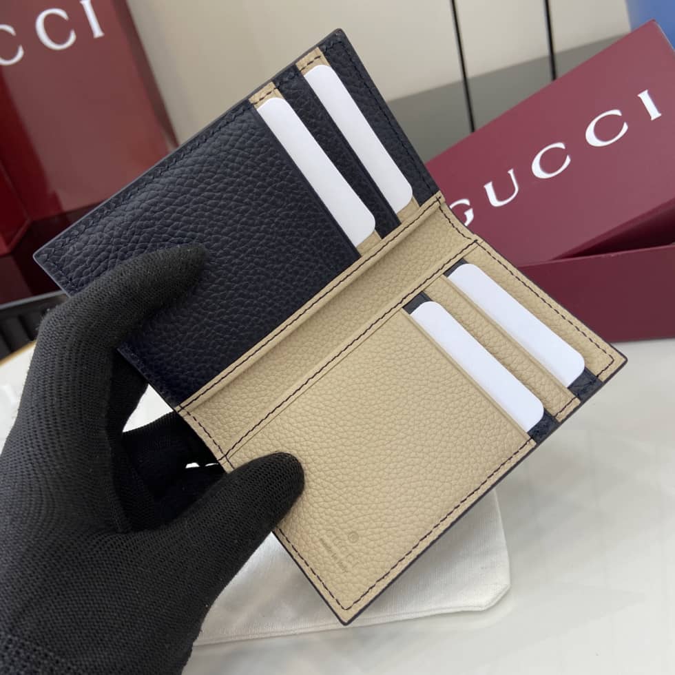 Gucci Leather Bi-color Card Case Navy 817038_6_159718 Gucci Leather Bi-color Card Case Navy 817038