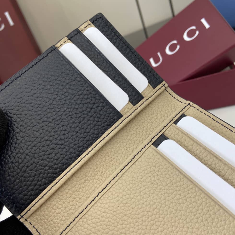 Gucci Leather Bi-color Card Case Navy 817038_8_159718 Gucci Leather Bi-color Card Case Navy 817038