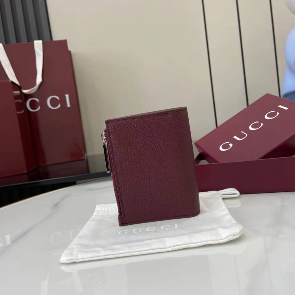 Gucci Leather Bi-fold Zipper Wallet Red 817021_2_159748 Gucci Leather Bi-fold Zipper Wallet Red 817021
