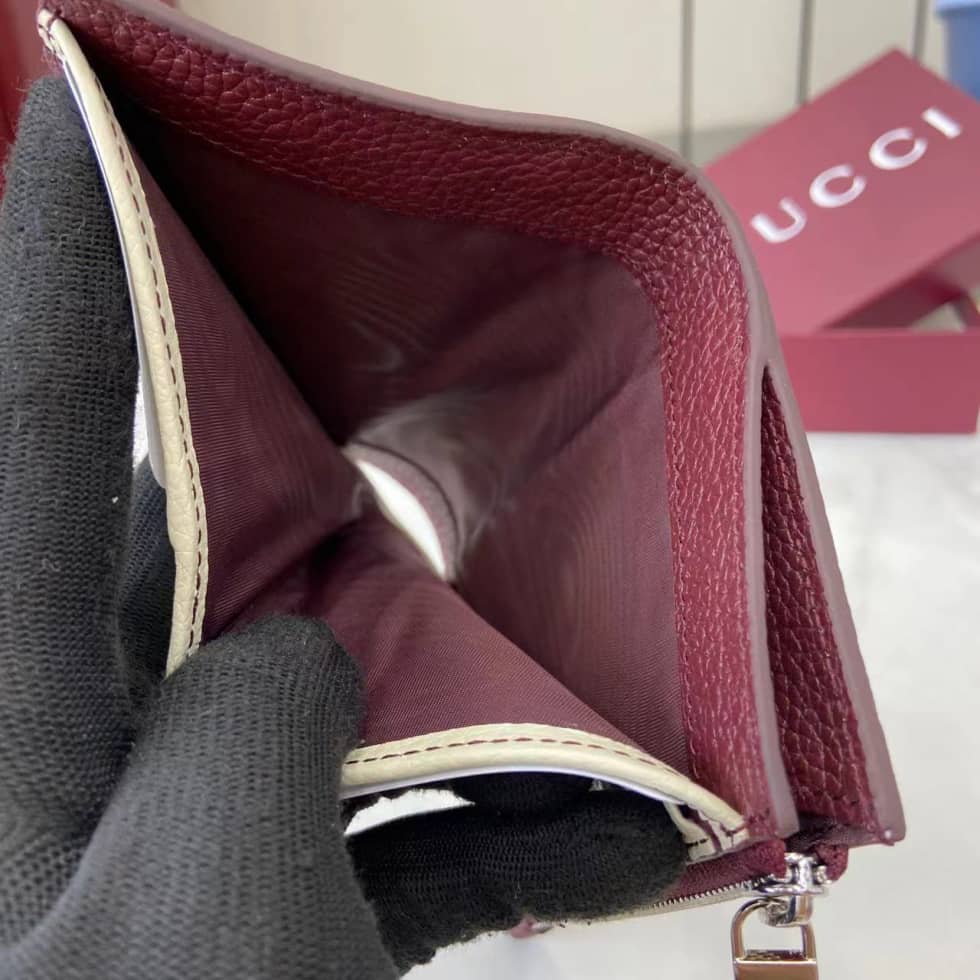 Gucci Leather Bi-fold Zipper Wallet Red 817021_8_159748 Gucci Leather Bi-fold Zipper Wallet Red 817021