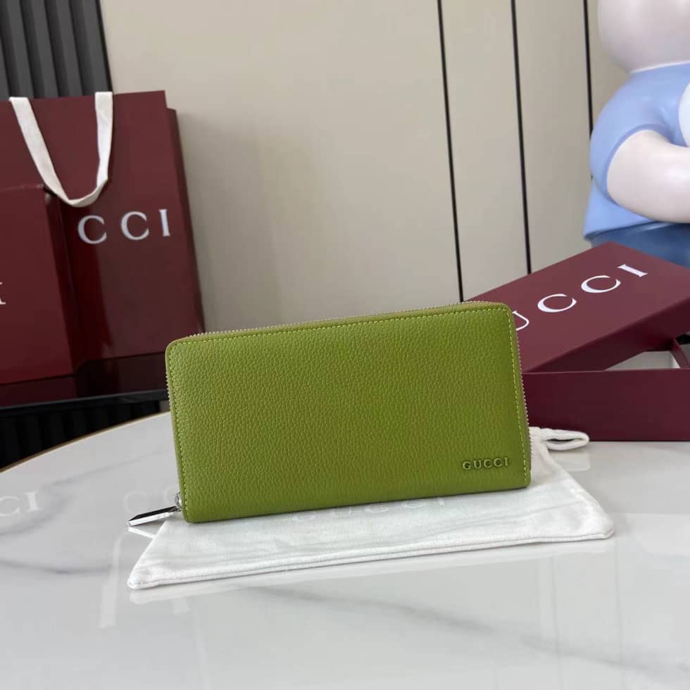 Gucci Leather Green Bi-color Zip Around Wallet_10_159758 Gucci Leather Green Bi-color Zip Around Wallet
