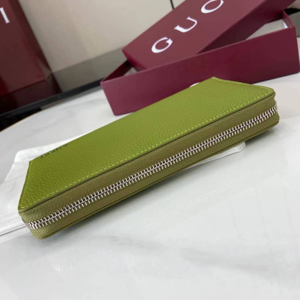 Gucci Leather Green Bi-color Zip Around Wallet_3_159758 Gucci Leather Green Bi-color Zip Around Wallet