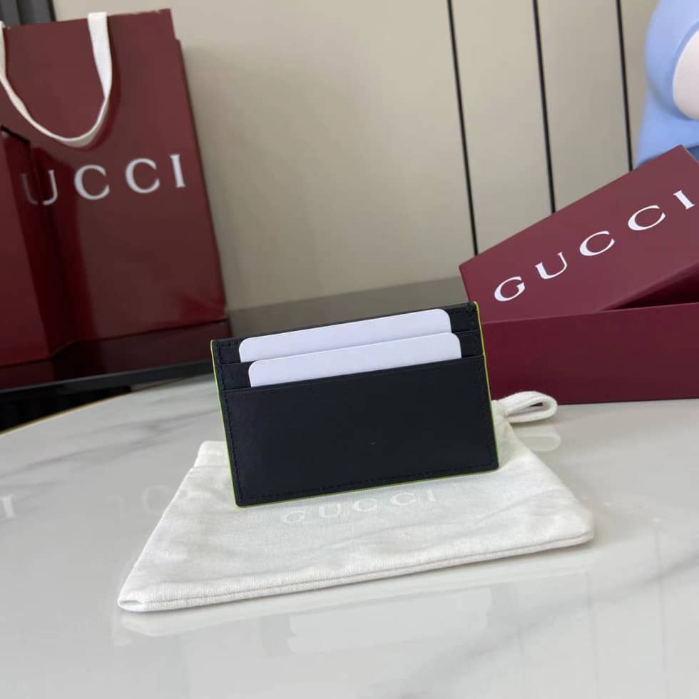 Gucci GG Marmont Card Case Black Green 835049_1_159808 Gucci GG Marmont Card Case Black Green 835049