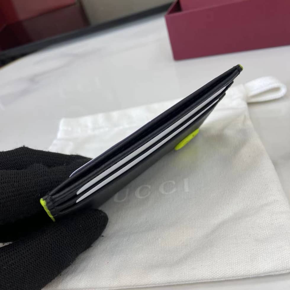 Gucci GG Marmont Card Case Black Green 835049_6_159808 Gucci GG Marmont Card Case Black Green 835049