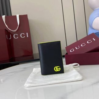 Gucci GG Marmont Card Case Black Green 835053