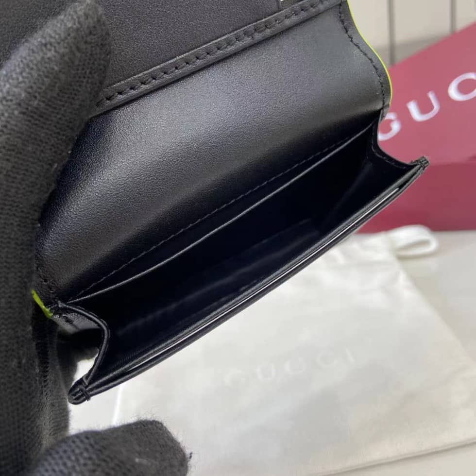 Gucci GG Marmont Card Case Black Green 835053_8_159828 Gucci GG Marmont Card Case Black Green 835053
