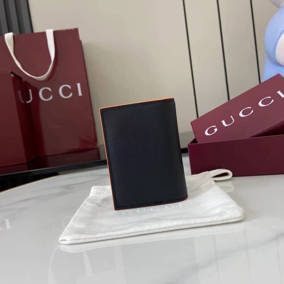 Gucci GG Marmont Card Case Black Orange 835053_2_159838 Gucci GG Marmont Card Case Black Orange 835053