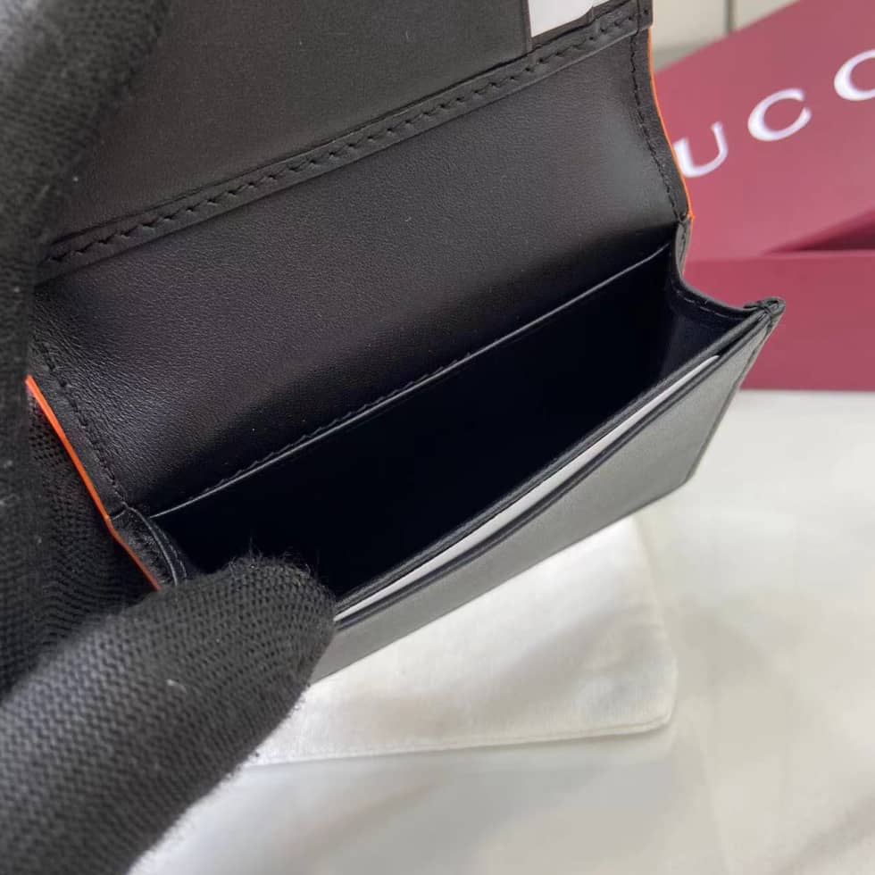 Gucci GG Marmont Card Case Black Orange 835053_8_159838 Gucci GG Marmont Card Case Black Orange 835053