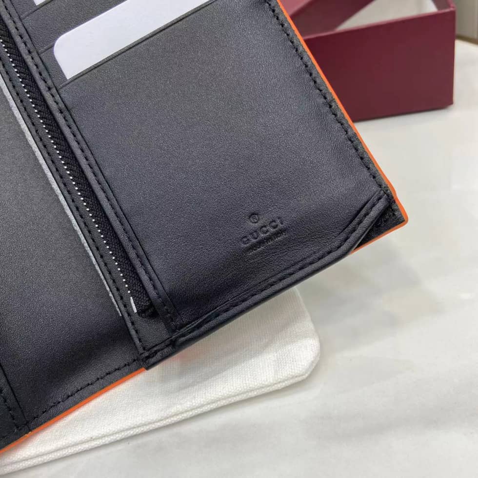 Gucci GG Marmont Leather Black Orange Long Wallet_7_159858 Gucci GG Marmont Leather Black Orange Long Wallet