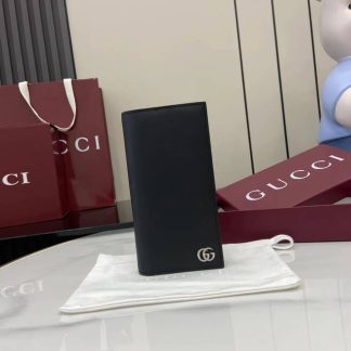 Gucci GG Marmont Leather Black Long Wallet 835054