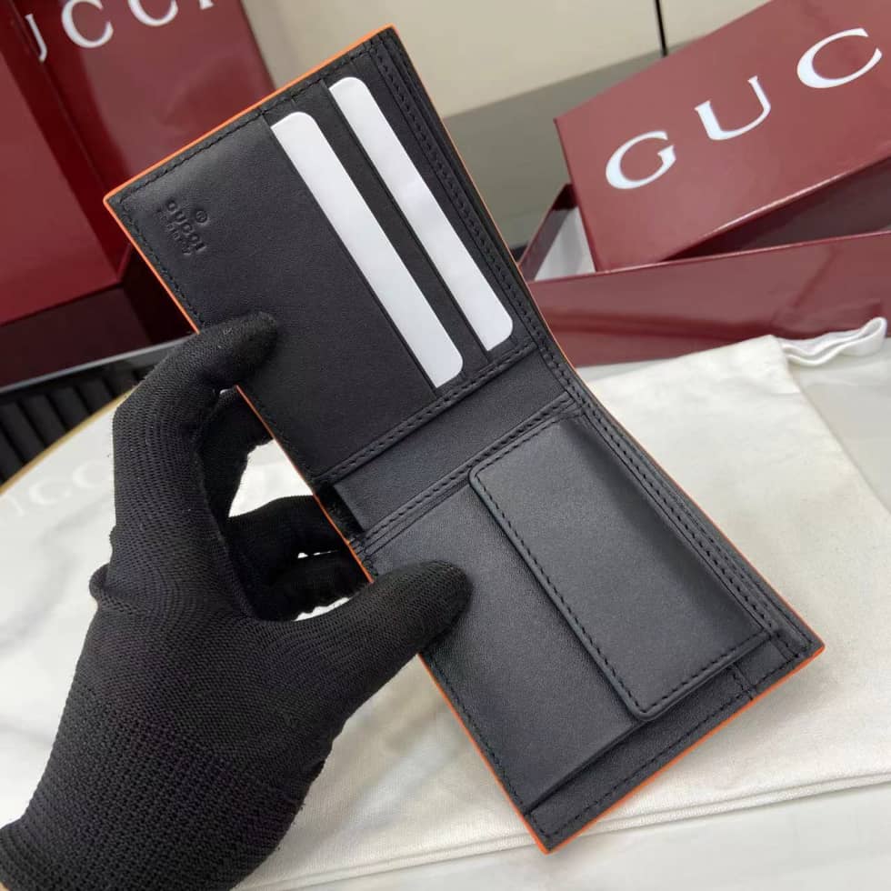 Gucci GG Marmont Bi-fold Coin Wallet Black Orange_6_159888 Gucci GG Marmont Bi-fold Coin Wallet Black Orange