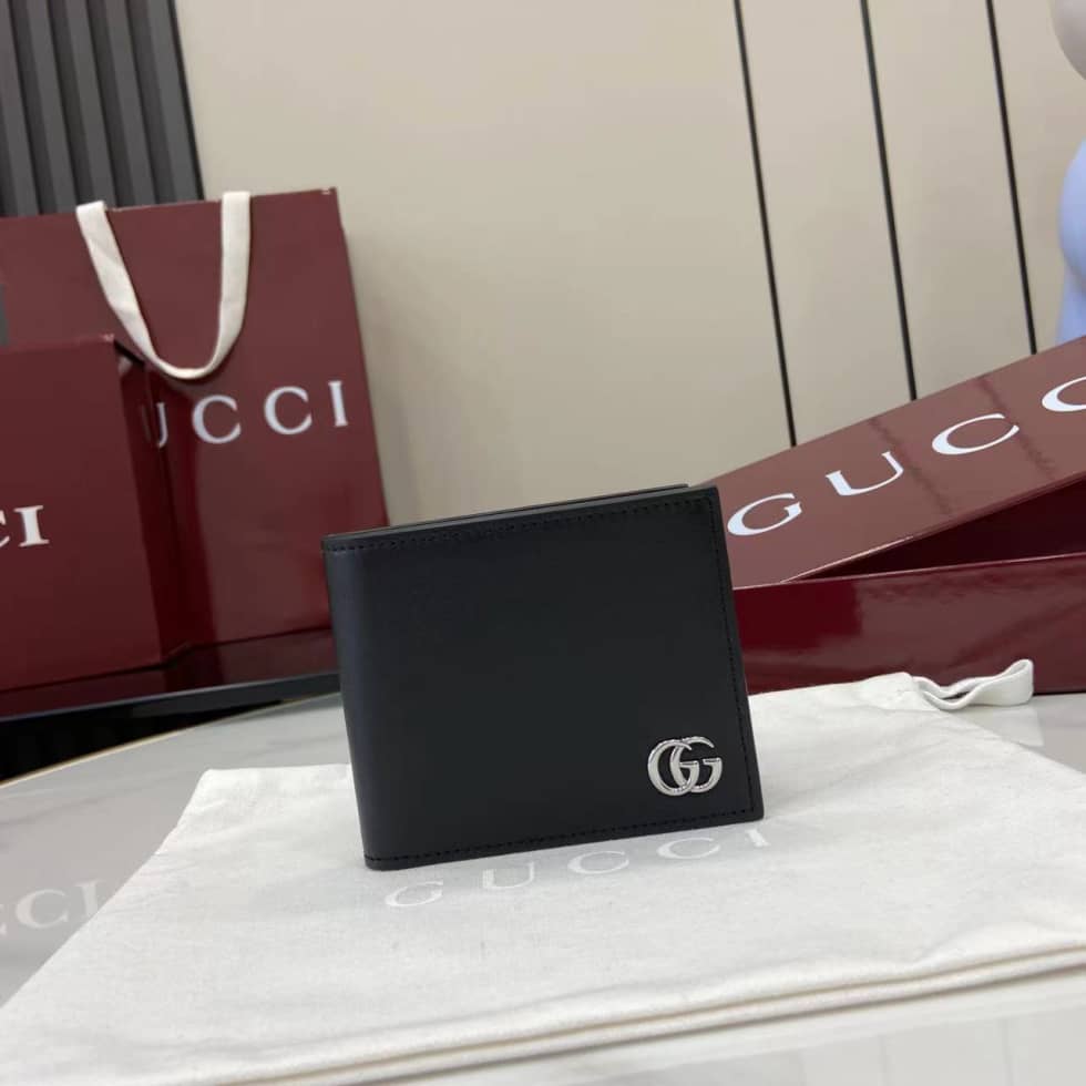 Gucci GG Marmont Bi-fold Coin Wallet Black_10_159898 Gucci GG Marmont Bi-fold Coin Wallet Black