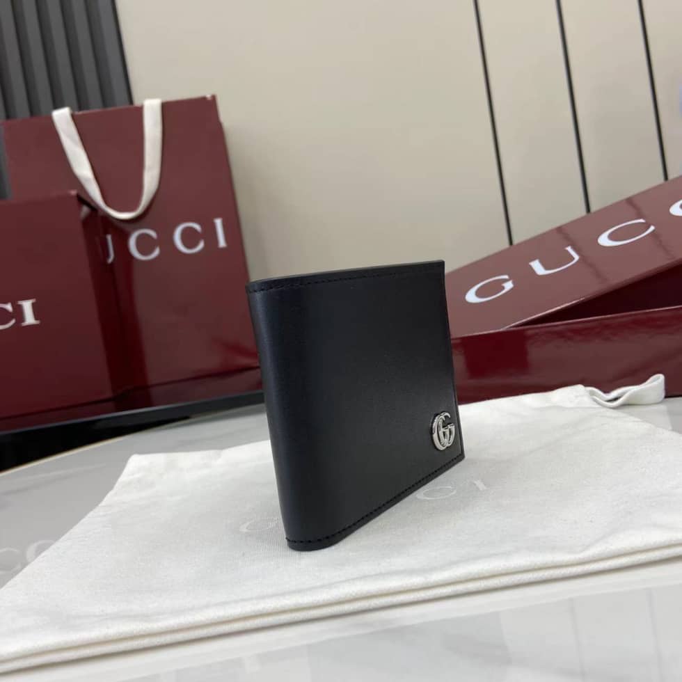 Gucci GG Marmont Bi-fold Coin Wallet Black_1_159898 Gucci GG Marmont Bi-fold Coin Wallet Black