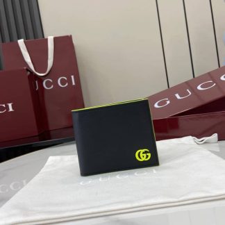 Gucci GG Marmont Bi-fold Wallet Black Green 835047