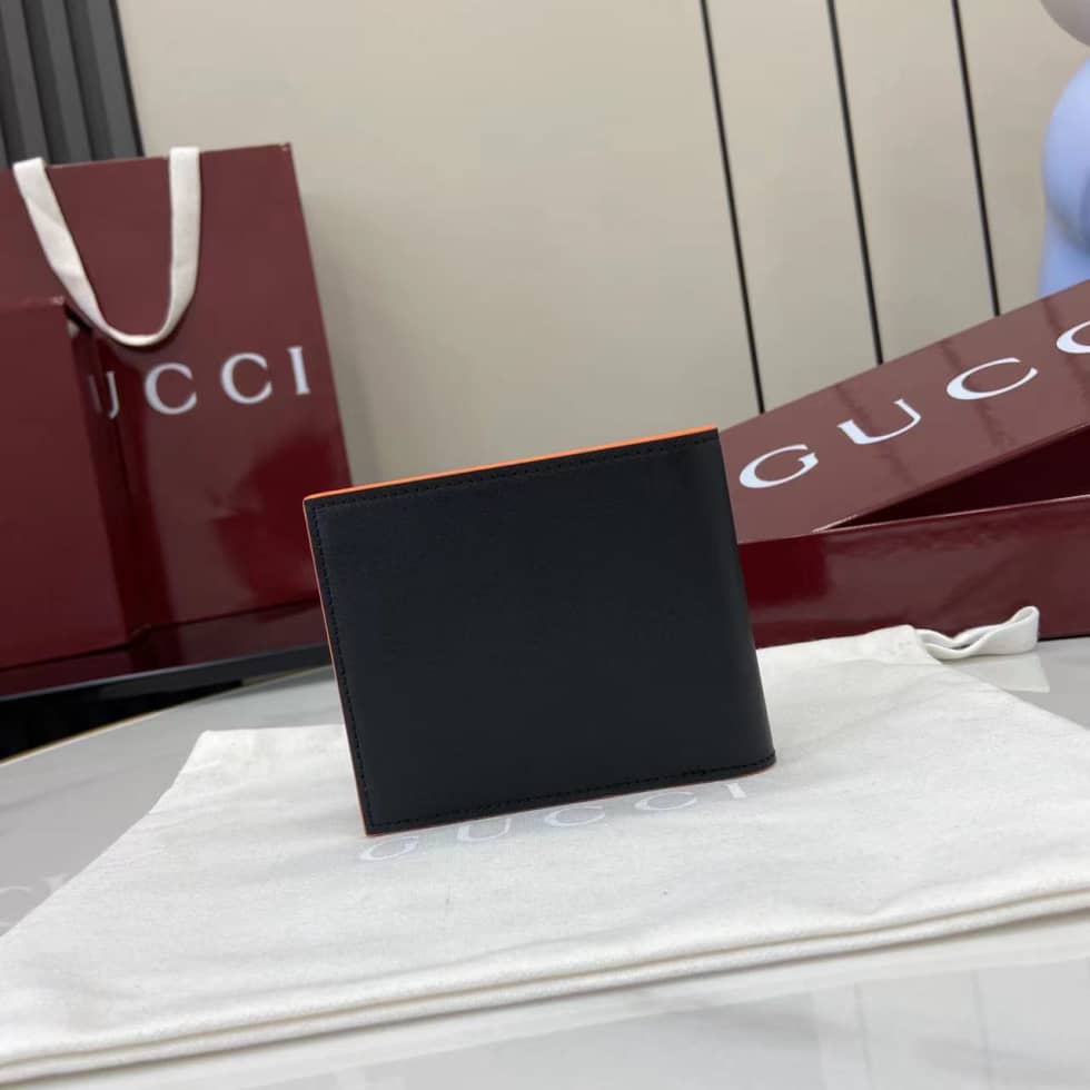 Gucci GG Marmont Bi-fold Wallet Black Orange 835047_2_159918 Gucci GG Marmont Bi-fold Wallet Black Orange 835047