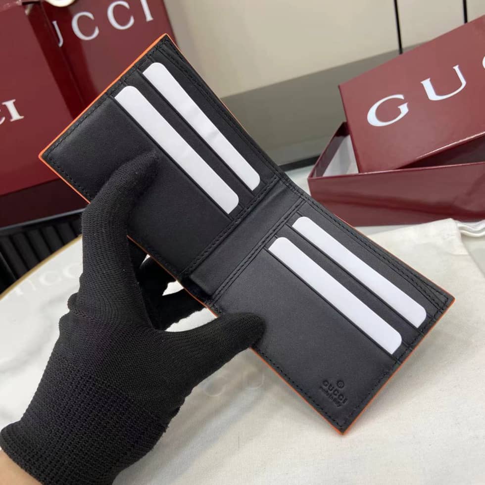 Gucci GG Marmont Bi-fold Wallet Black Orange 835047_6_159918 Gucci GG Marmont Bi-fold Wallet Black Orange 835047