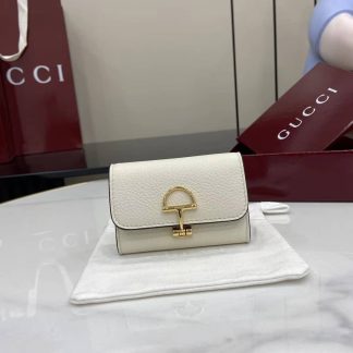 Gucci Softbit Leather White Card Case 828148