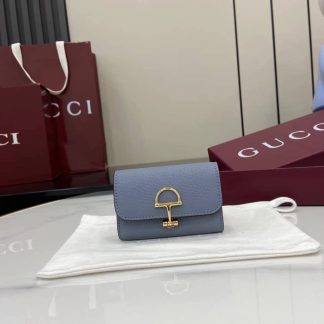Gucci Softbit Leather Blue Card Case 828148