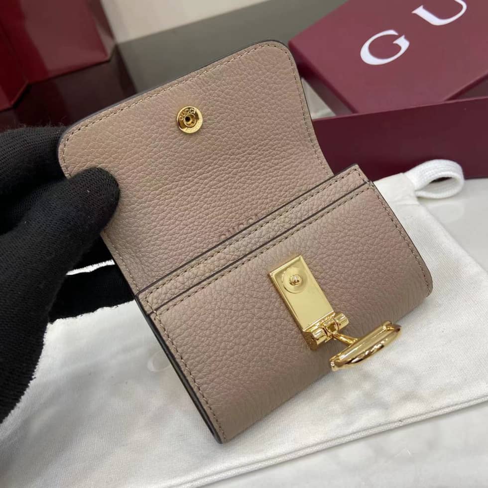 Gucci Softbit Leather Taupe Card Case 828148_6_159968 Gucci Softbit Leather Taupe Card Case 828148