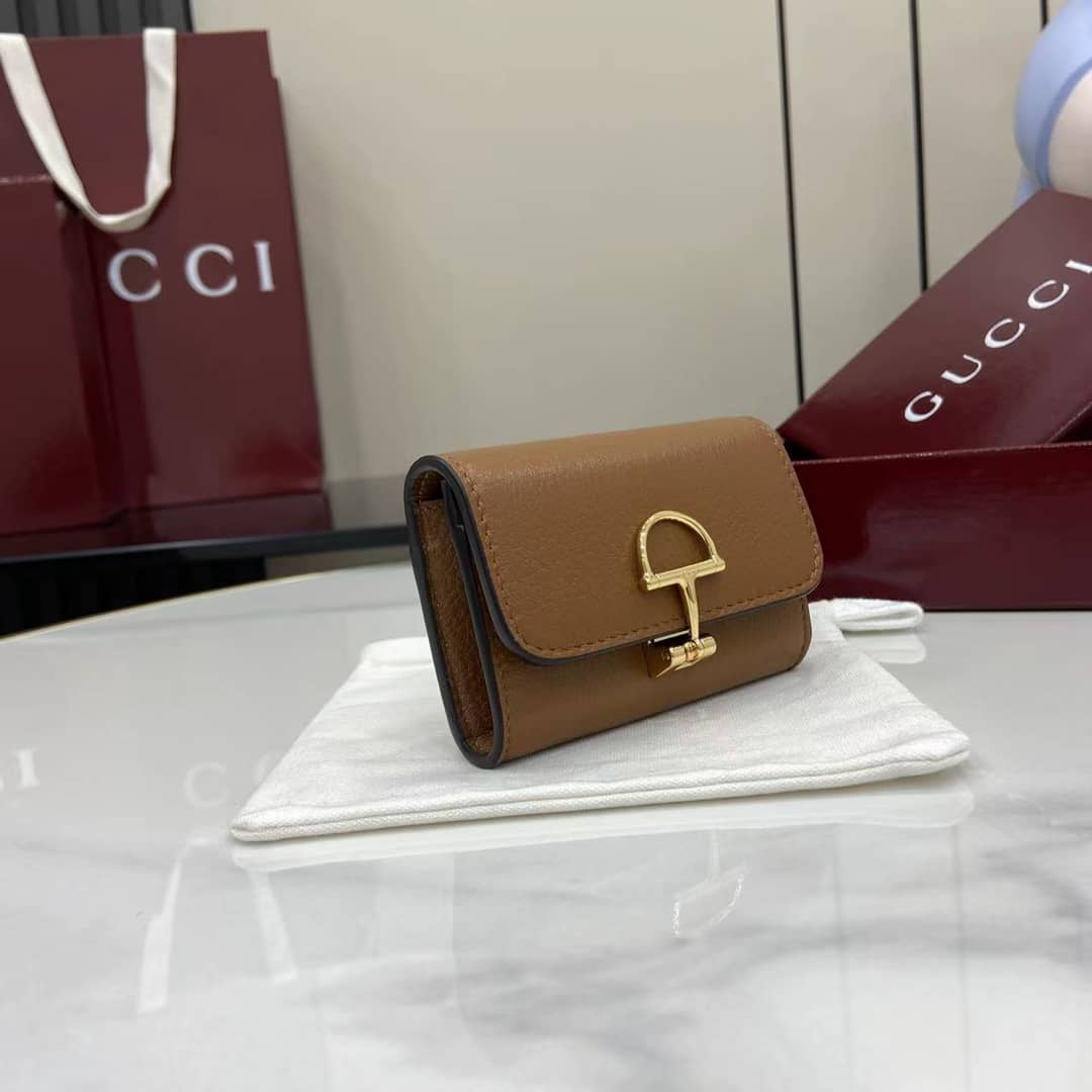 Gucci Softbit Leather Brown Card Case 828148_1_159978 Gucci Softbit Leather Brown Card Case 828148