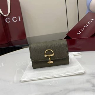 Gucci Softbit Leather Green Card Case 828148