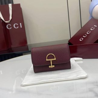 Gucci Softbit Leather Burgundy Card Case 828148