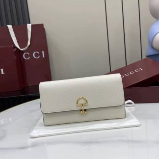 Gucci Softbit Leather White Continental Wallet