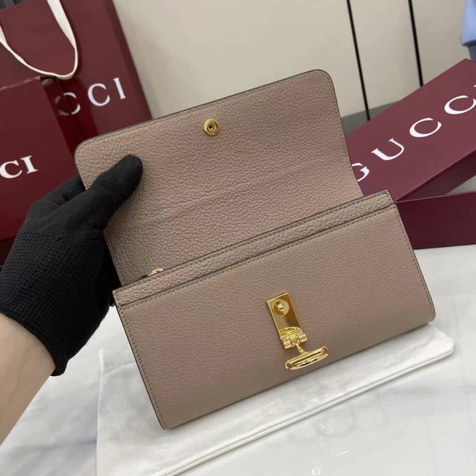 Gucci Softbit Leather Taupe Continental Wallet_7_160038 Gucci Softbit Leather Taupe Continental Wallet