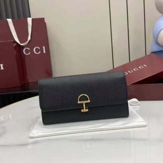 Gucci Softbit Leather Black Continental Wallet
