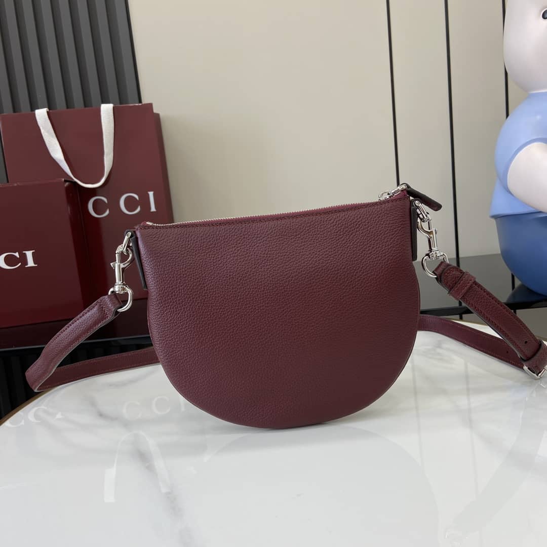 Gucci B Leather Burgundy Small Shoulder Bag 824529_1_160158 Gucci B Leather Burgundy Small Shoulder Bag 824529