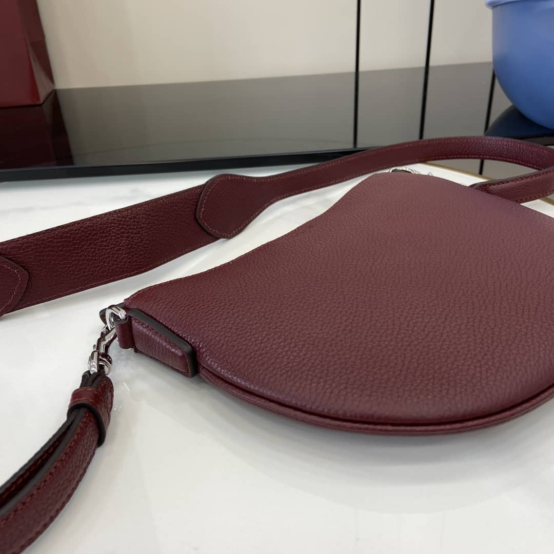 Gucci B Leather Burgundy Small Shoulder Bag 824529_4_160158 Gucci B Leather Burgundy Small Shoulder Bag 824529