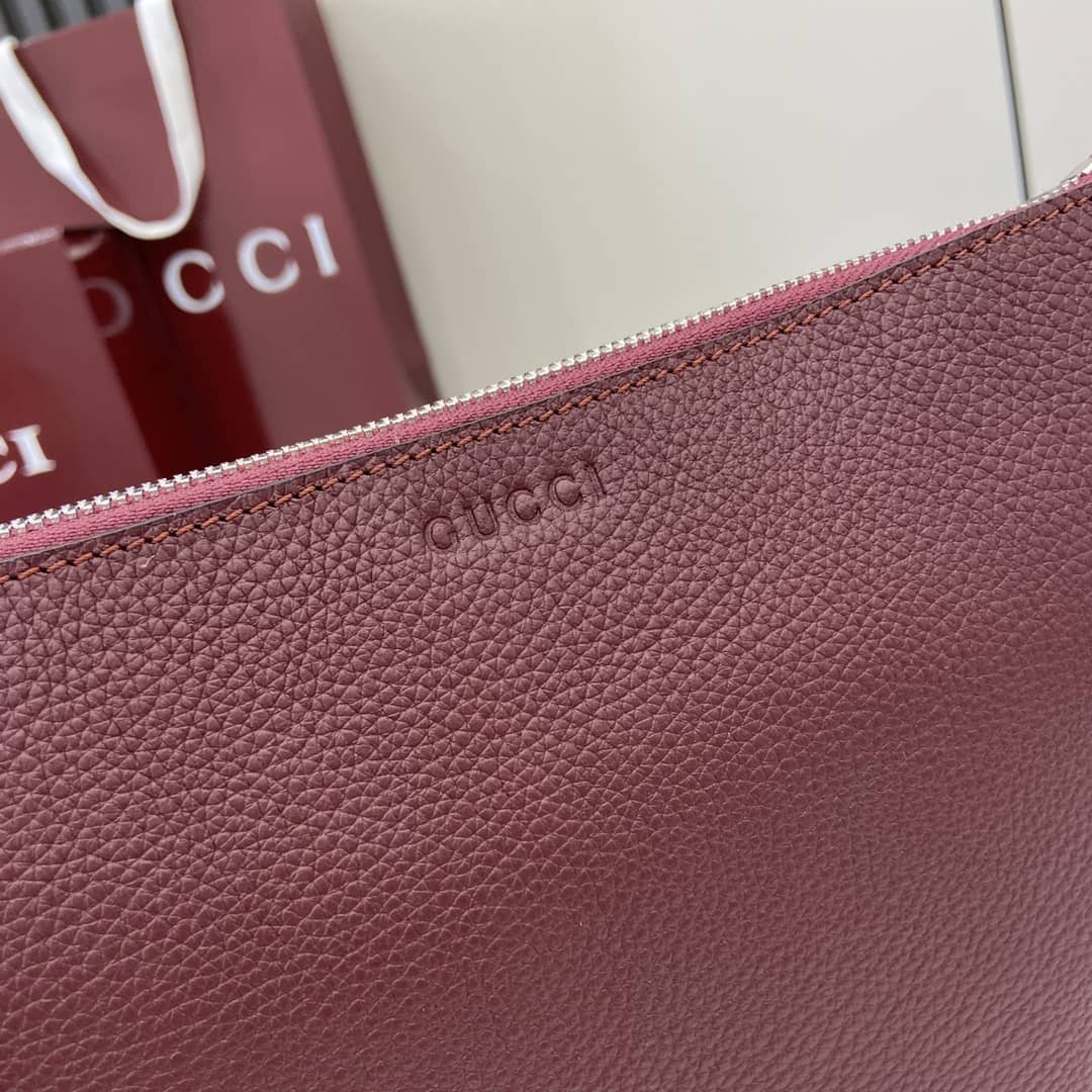 Gucci B Leather Burgundy Small Shoulder Bag 824529_5_160158 Gucci B Leather Burgundy Small Shoulder Bag 824529
