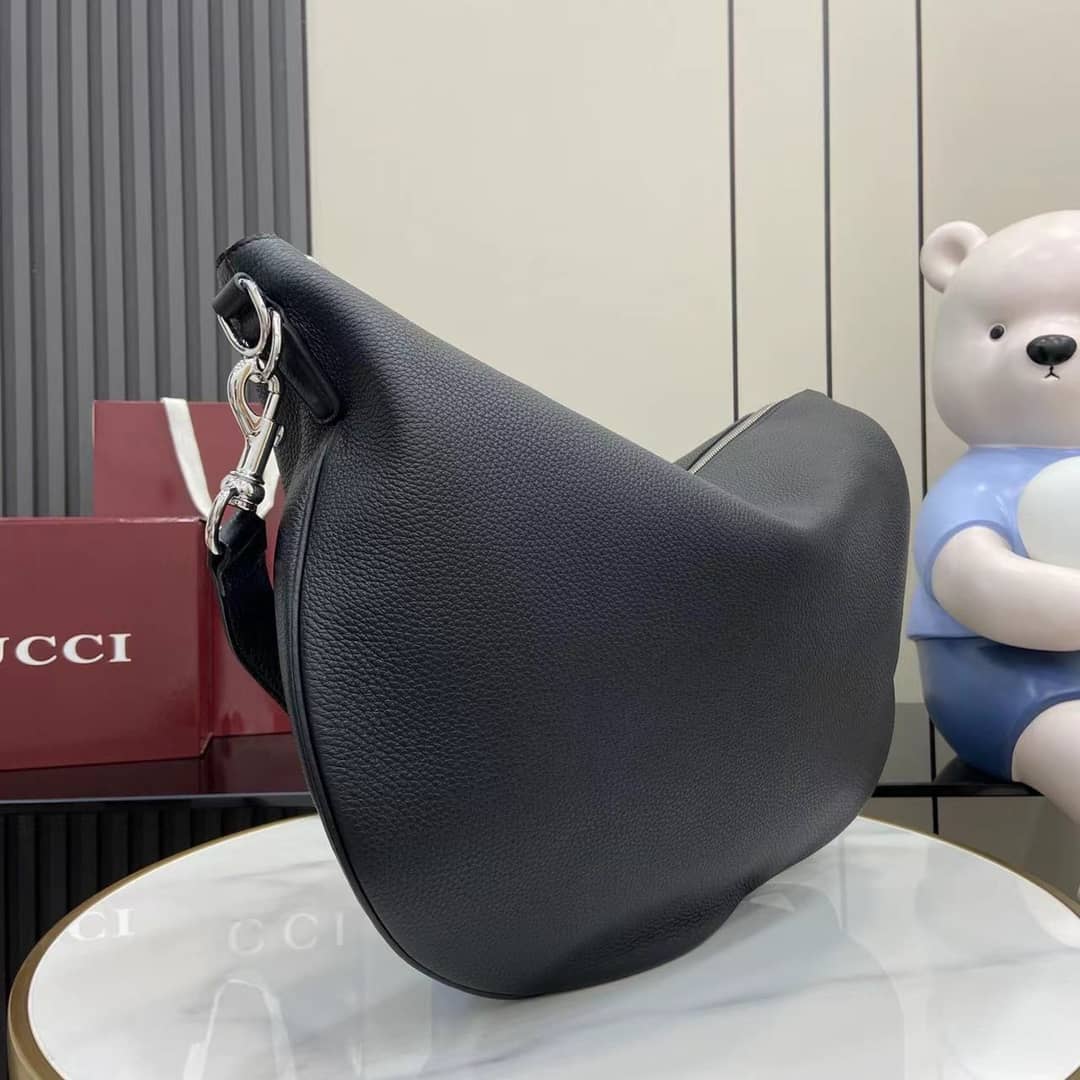 Gucci B Leather Large Black Shoulder Bag 800194_2_160198 Gucci B Leather Large Black Shoulder Bag 800194