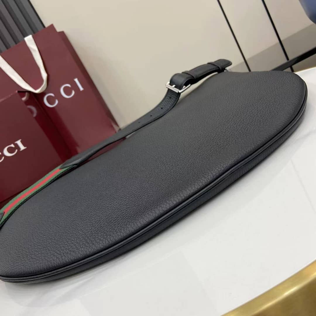 Gucci B Leather Large Black Shoulder Bag 800194_6_160198 Gucci B Leather Large Black Shoulder Bag 800194