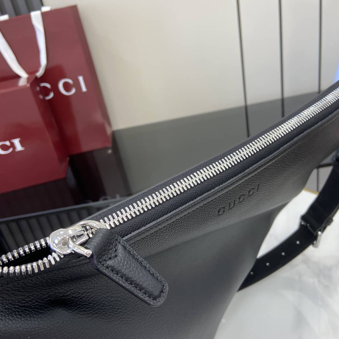 Gucci B Mens Leather Small Black Shoulder Bag_5_160218 Gucci B Mens Leather Small Black Shoulder Bag