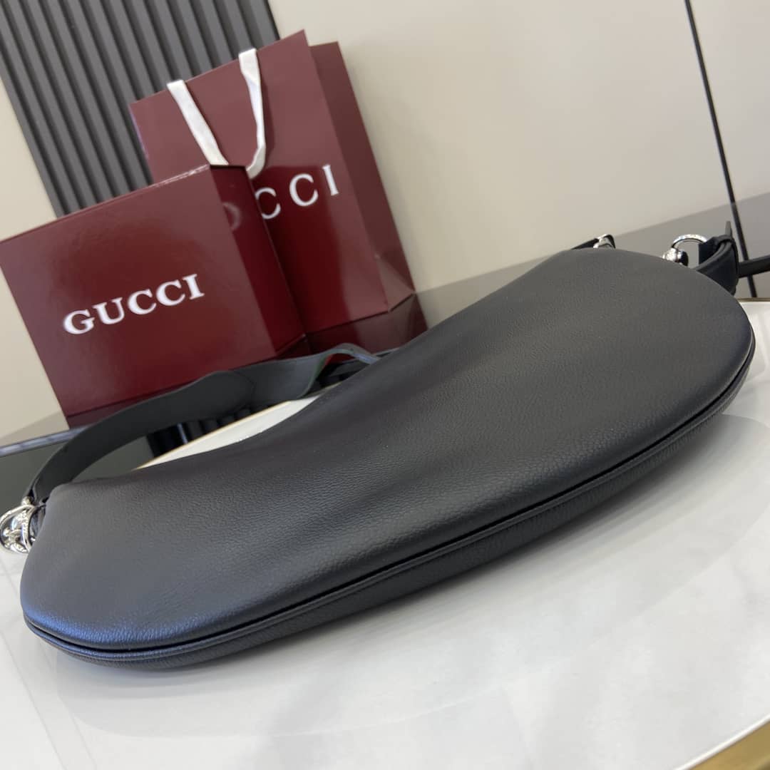 Gucci B Mens Leather Small Black Shoulder Bag_6_160218 Gucci B Mens Leather Small Black Shoulder Bag