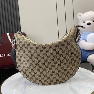 Gucci B GG Canvas Medium Beige Shoulder Bag