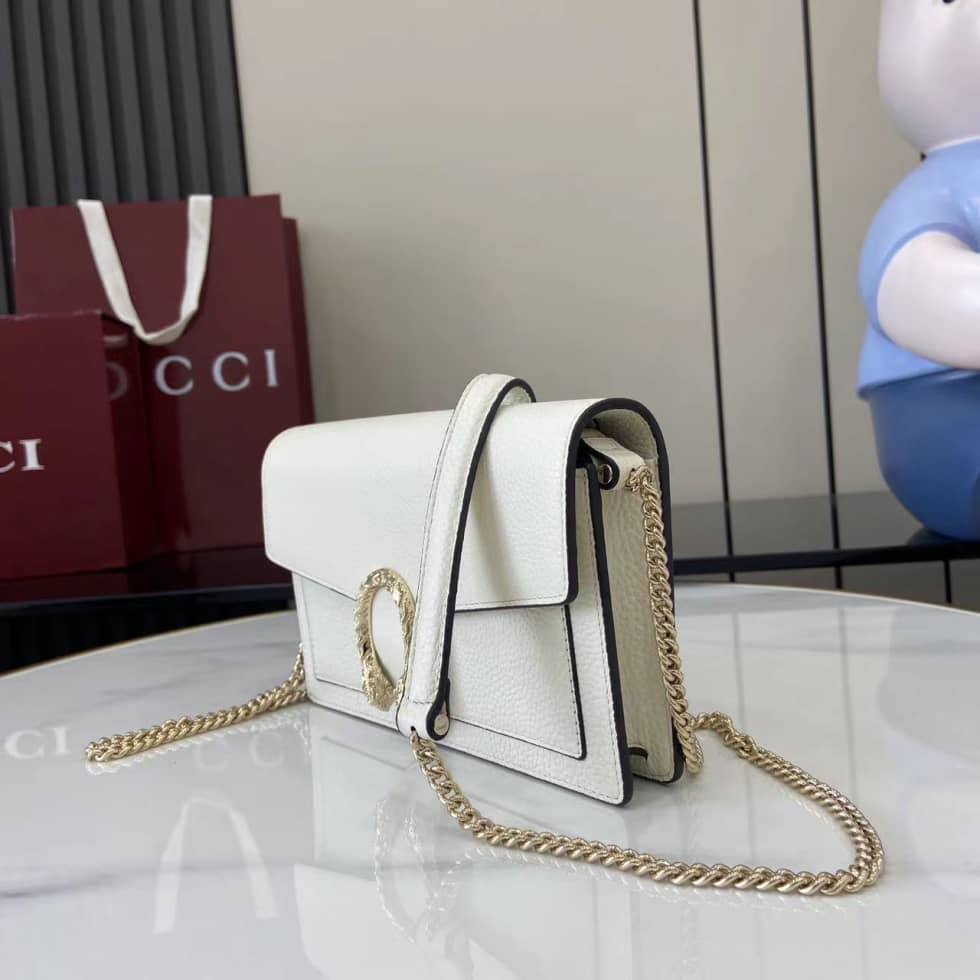 Gucci Dionysus Leather White Chain Wallet 837373_2_160258 Gucci Dionysus Leather White Chain Wallet 837373