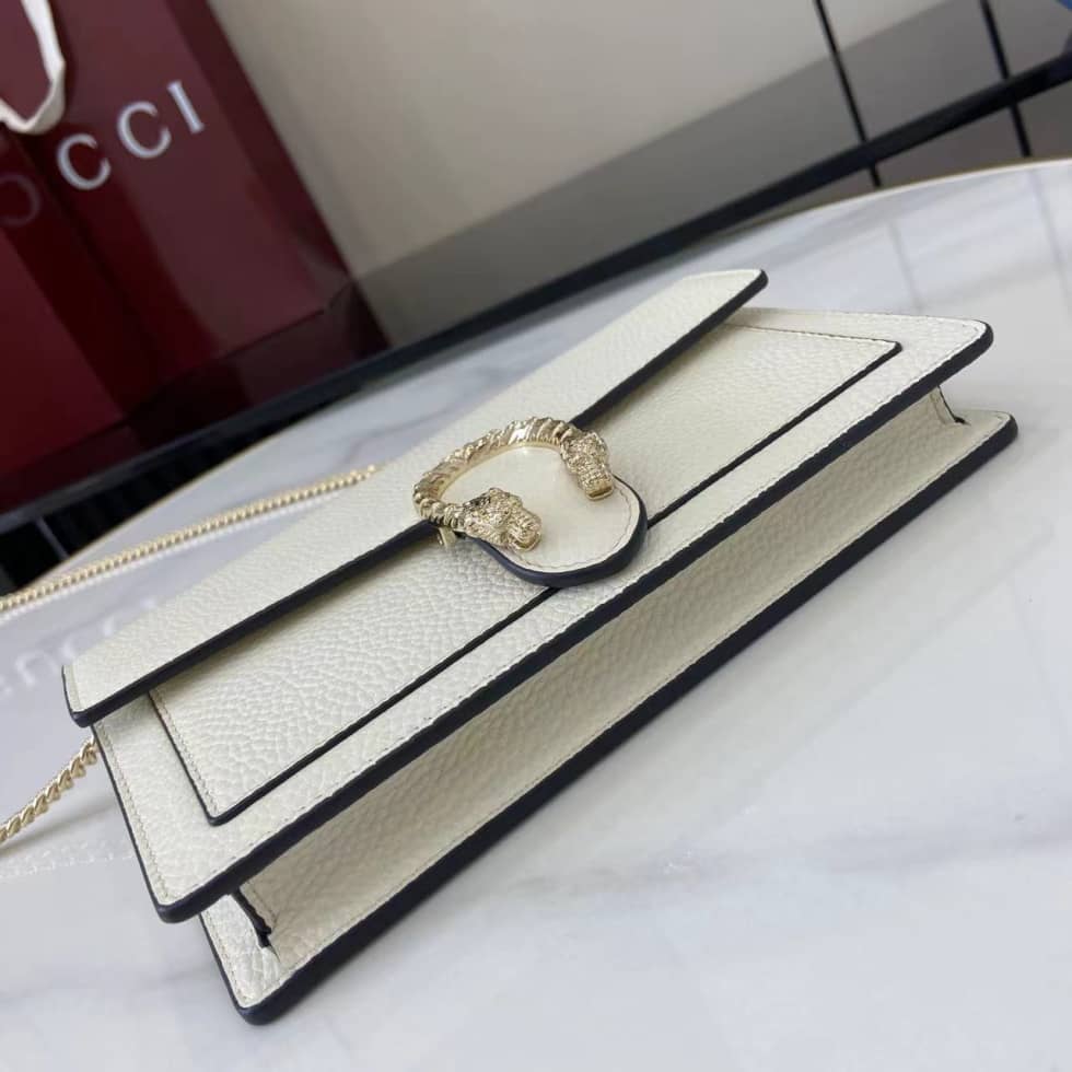 Gucci Dionysus Leather White Chain Wallet 837373_3_160258 Gucci Dionysus Leather White Chain Wallet 837373