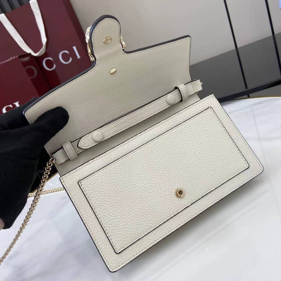 Gucci Dionysus Leather White Chain Wallet 837373_6_160258 Gucci Dionysus Leather White Chain Wallet 837373