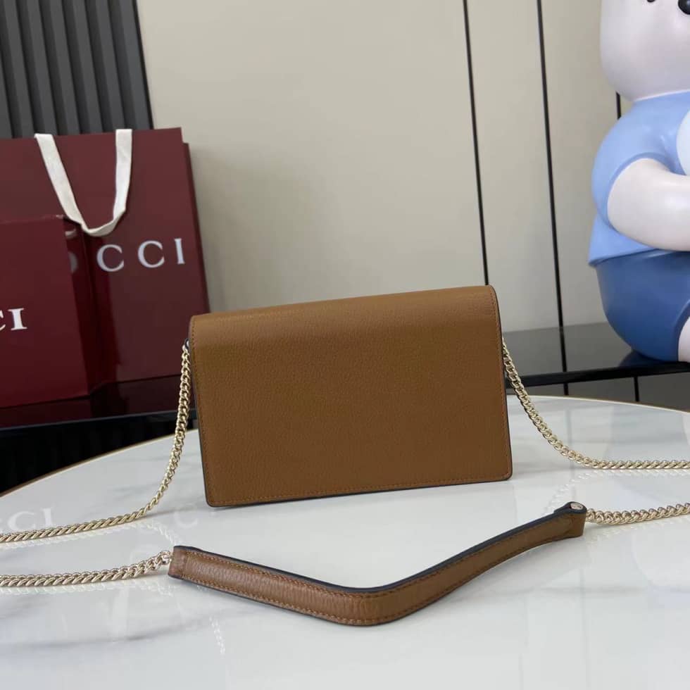 Gucci Dionysus Leather Brown Chain Wallet 837373_1_160268 Gucci Dionysus Leather Brown Chain Wallet 837373