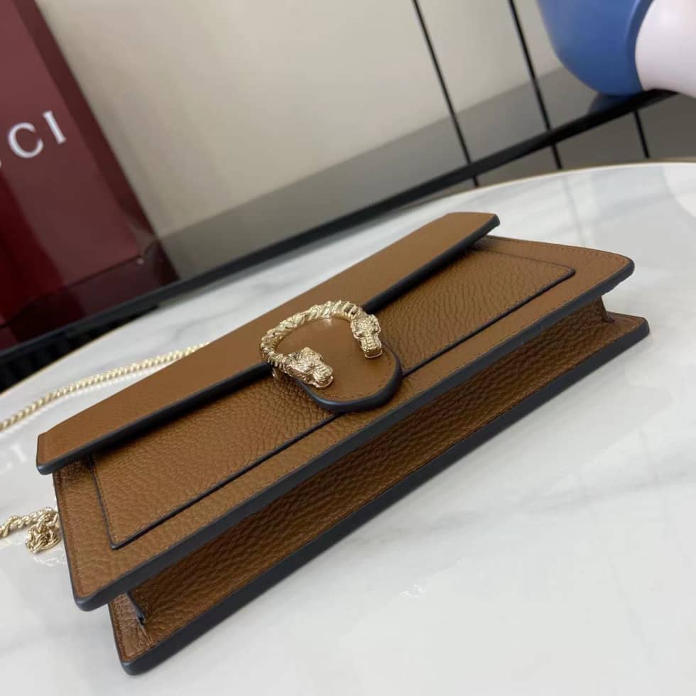 Gucci Dionysus Leather Brown Chain Wallet 837373_3_160268 Gucci Dionysus Leather Brown Chain Wallet 837373