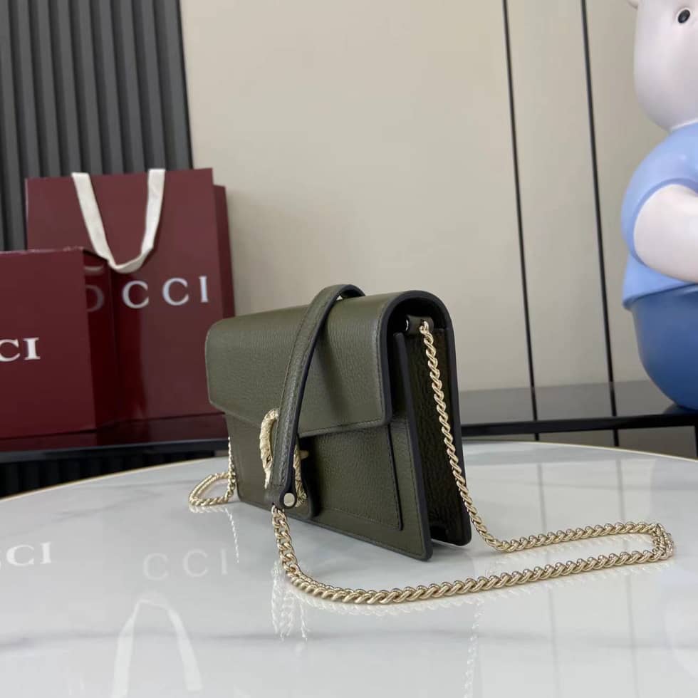 Gucci Dionysus Leather Green Chain Wallet 837373_2_160278 Gucci Dionysus Leather Green Chain Wallet 837373