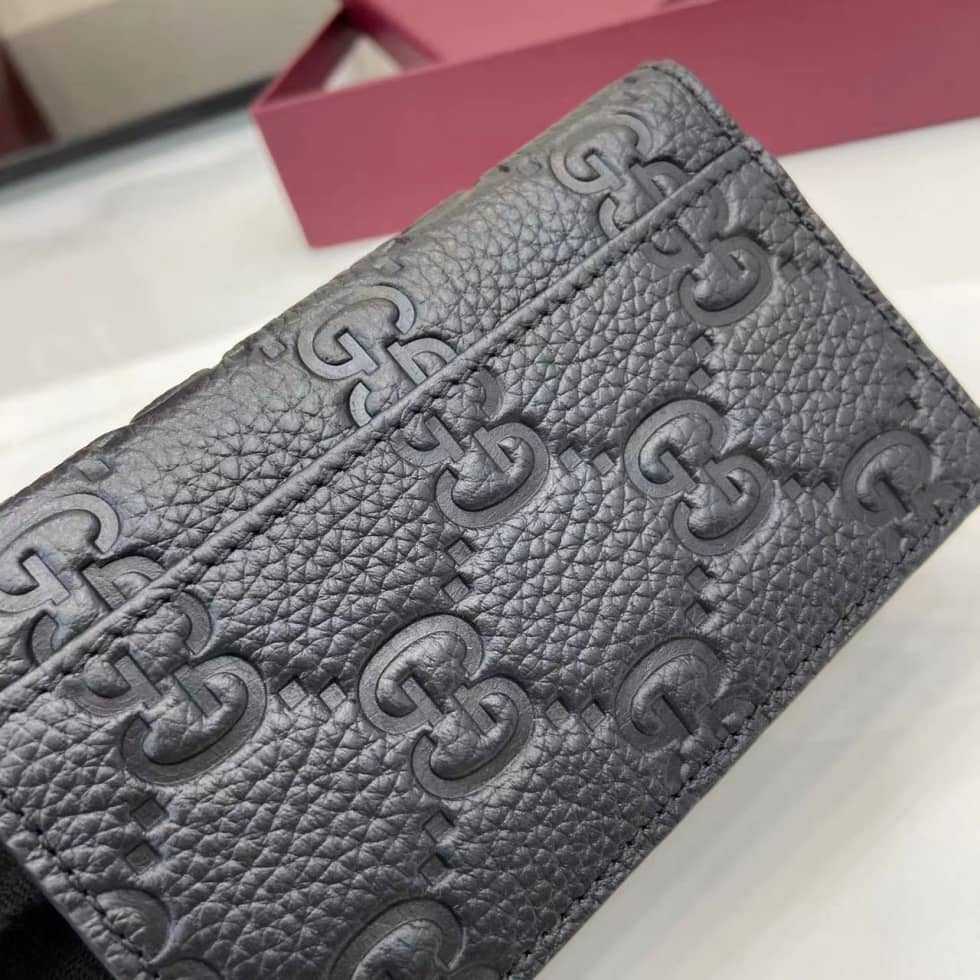 Gucci Imprint Mens Leather Black Card Case_4_160328 Gucci Imprint Mens Leather Black Card Case